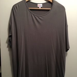 LulaRoe XXS Solid charcoal gray Irma tunic tee